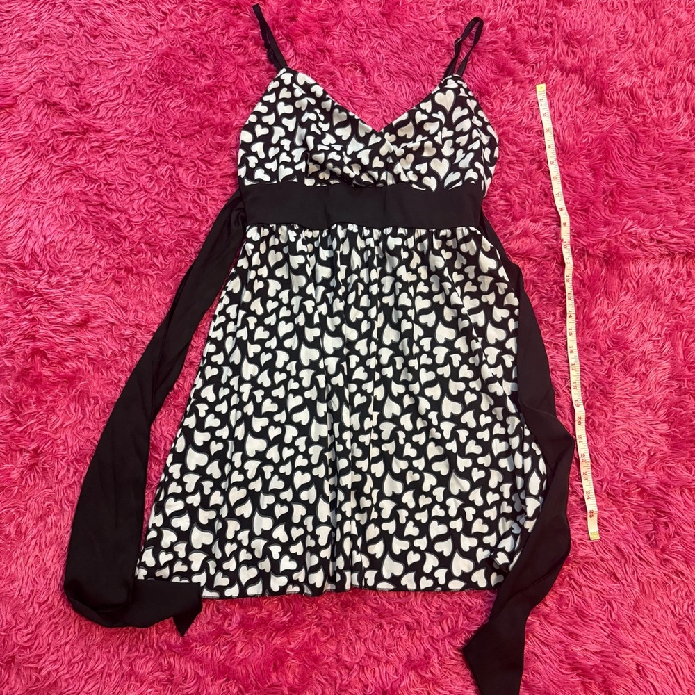 Derek Heart Black and White Heart Pattern Dress